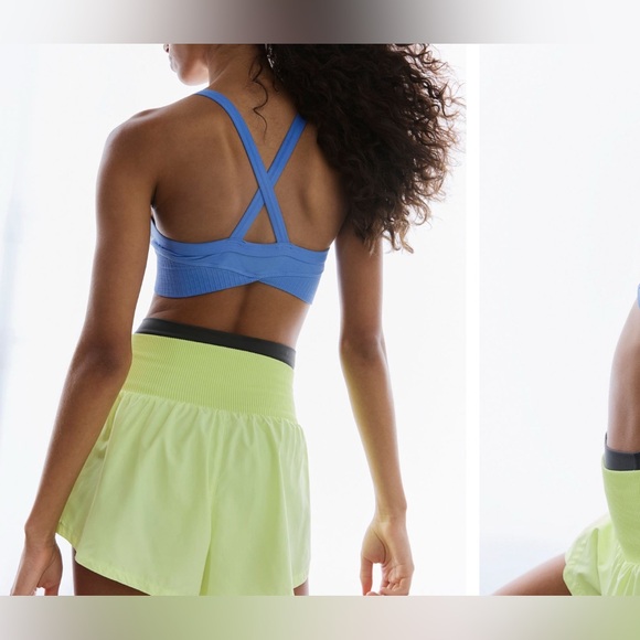 NWT Free People FP Movement Good Karma Super Plunge Bra - cosmic blue - XL - Picture 6 of 14